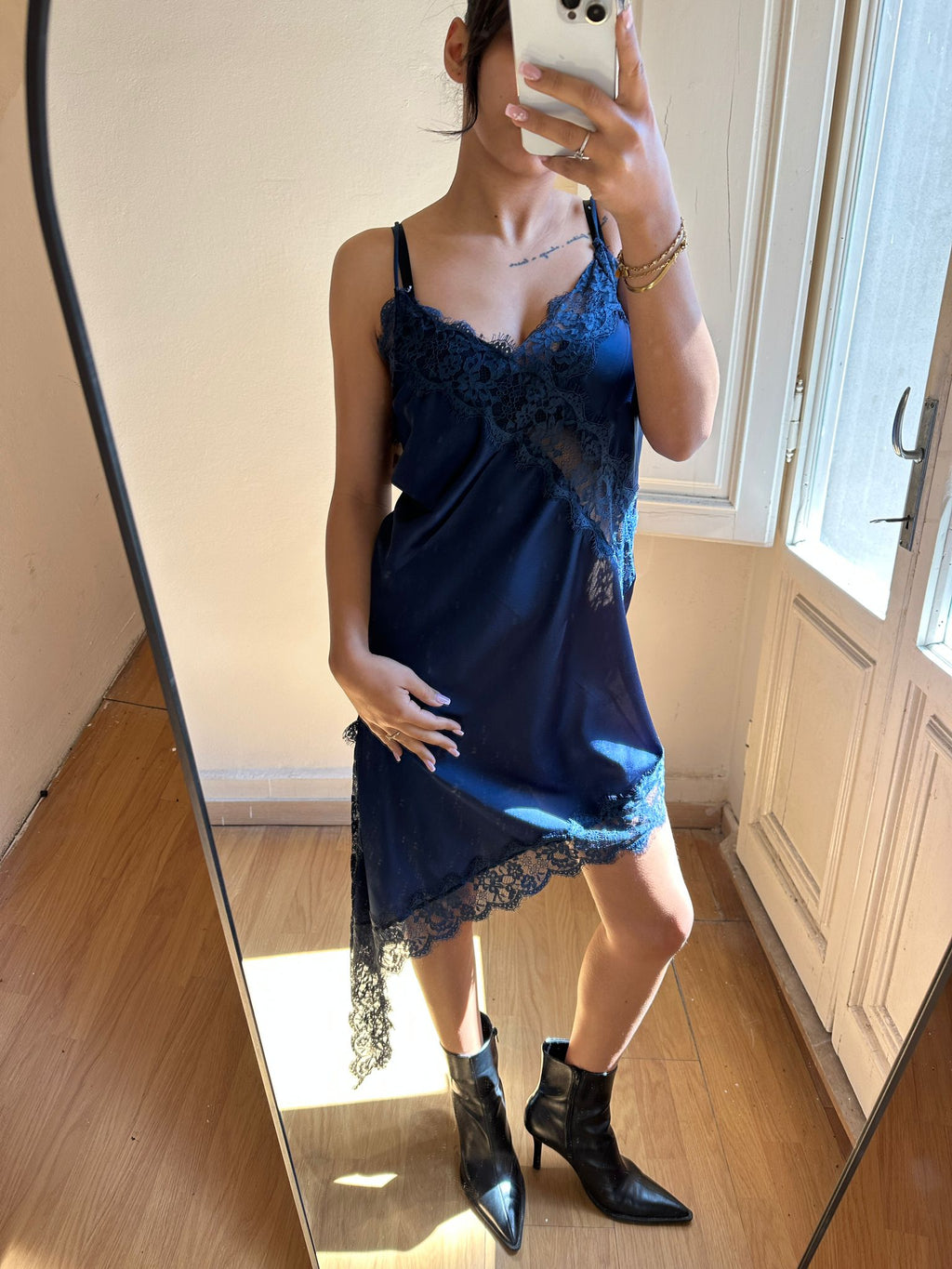 Vestito pizzo blu